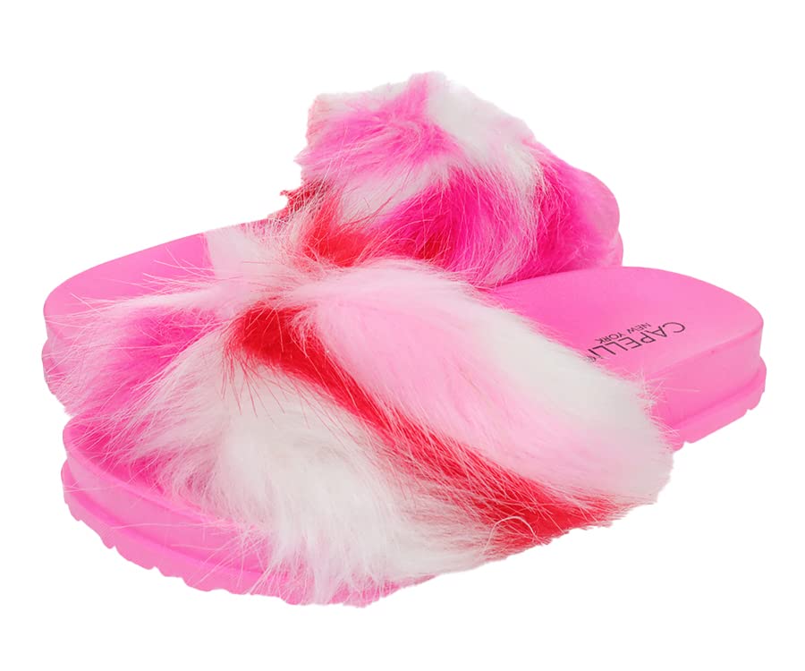 Capelli New York Girls Faux Fur Molded Comfort Fashion Flip Flops2
