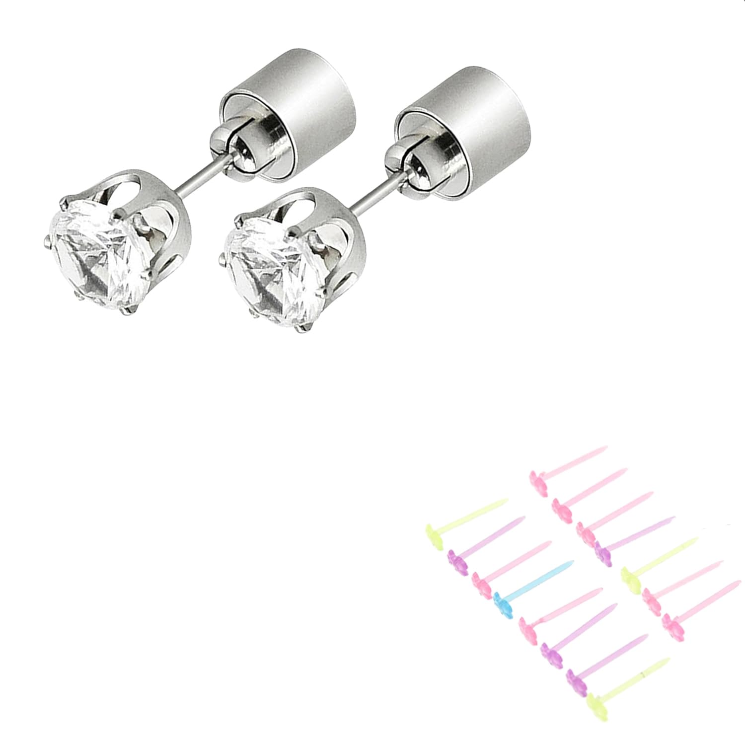 FLORISELL LED Light Up Earrings, LED Studs Earrings Party Flashing Blinking Stainless Steel Earring - 1 Pairs Glow Stud Earrings Halloween Christmas Gifts for Women Men Girlfriend Boyfriend