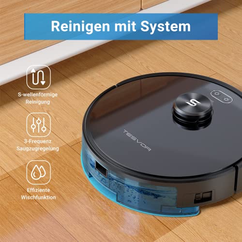 Tesvor Robot aspirateur S6, Super Puissant 2700 PA, autonomie : 120 Min, Anti-allergie, avec Navigation Laser, Application d’élimination des Poils d’Animaux, Commande vocale et Zones d'interdiction - Image 5