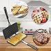 Agatige Stovetop Waffle Maker, Portable Aluminum Dual Head Nonstick Cast Iron Belgian Waffle Maker for Panini Sandwich Toaster Breakfast Snacks Cooking Baking Tool, 13.19x8.46in