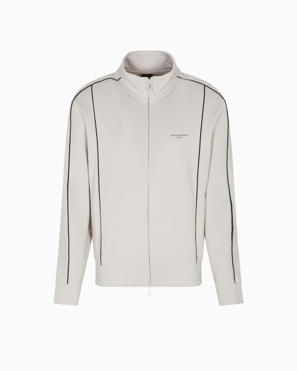 Armani Exchange Men's Long Sleeve Side Logo Zip Closure, Sweatshirt, Grey, M, Wind Chime, M