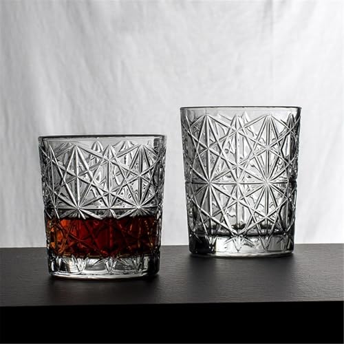 Vasos de agua de vidrio tallado vintage y sin plomo boca ancha 8
