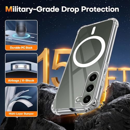 Image of Jkobi Shockproof Crystal-Clear Back Cover for Samsung Galaxy S23 5G (Magsafe Wireless Support | Drop & Camera Protection | Hard Polycarbonate)