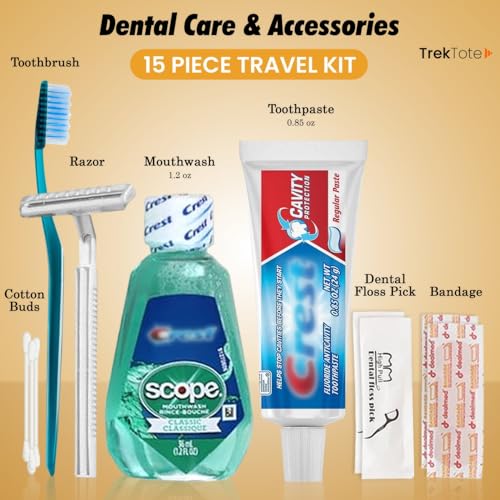 Trektote Travel Toiletry Kit For Women – 15 Piece Set of Travel Size Toiletries, TSA Compliant, Travel Essentials, Includes Shampoo And Conditioner, Body Wash, Toiletry Bag & More - Image 4