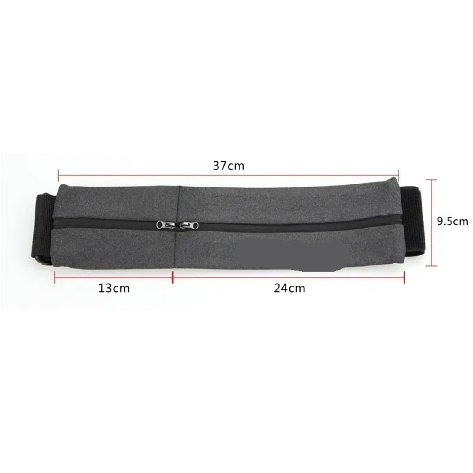 Bolsa Deportiva con Cintura elástica Reflectante, Bolsillo Doble Cremallera, for Correr, Gimnasio, Yoga, riñonera for teléfono para Trotar(Black)