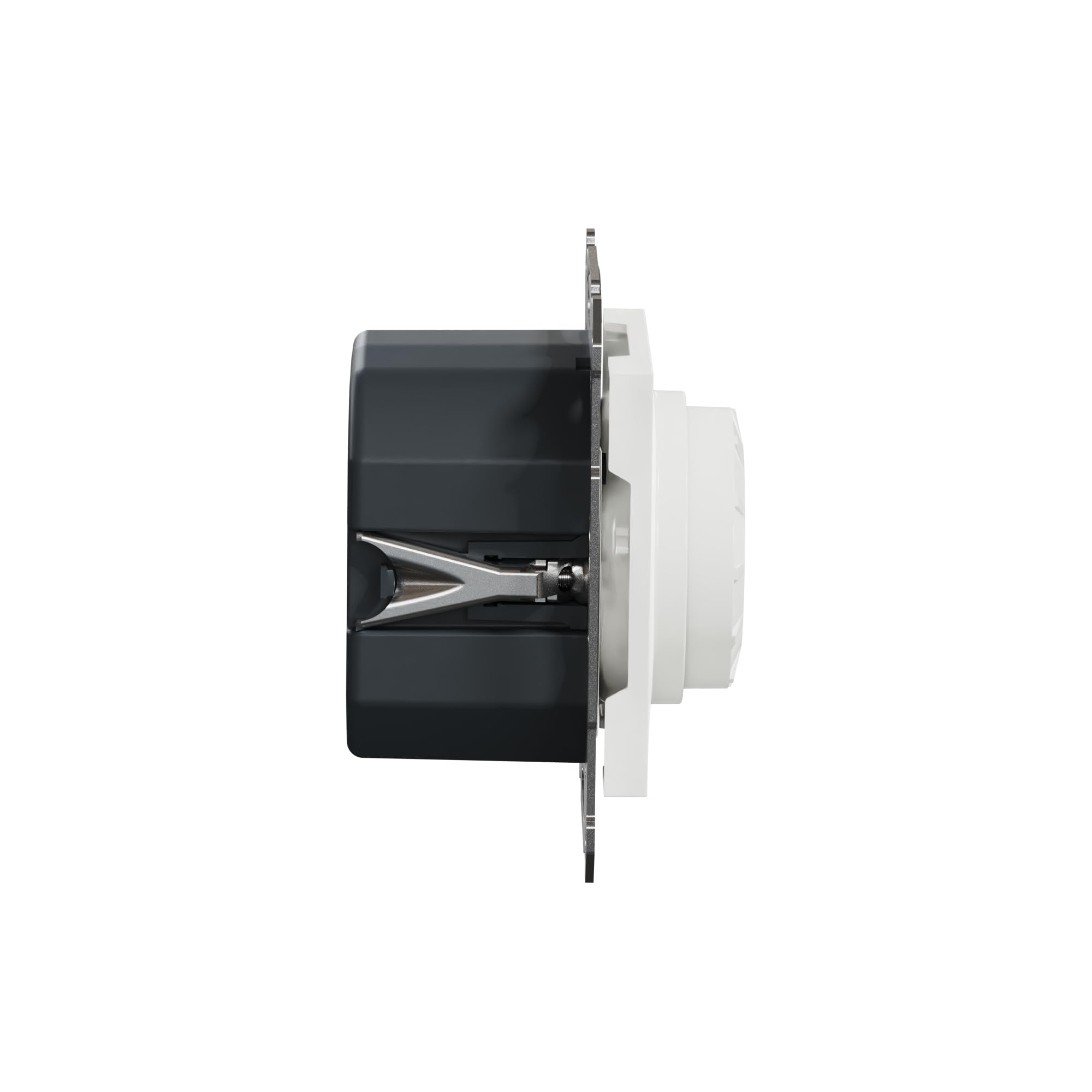 Schneider Electric Asfora EPH6870121D Variateur d'intensité rotatif pour lampes LED halogènes 230 V, 0-370 W, encastré, coupure de phase, blanc