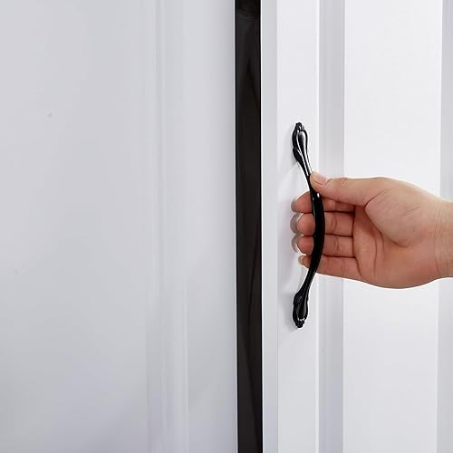 Miniatura 5 de Armario Armario Armario: Armario grande de madera blanca para dormitorio, armario de madera con 4 puertas, 2 cajones, armario alto con estantes y 2