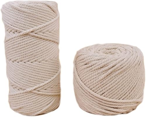 Miniatura 17 de Hemoton Cordón de hilo de algodón: cuerda de macramé, cuerda de macramé, tapiz de hilo de algodón, cuerda de macramé para colgar plantas