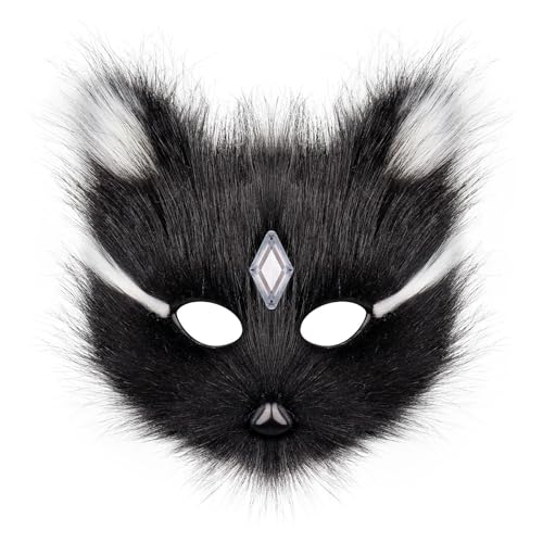 Accesorio de disfraz de gato con piedras preciosas, para fiestas de Halloween, para fiestas de disfraces, eventos festivos, negro1, Talla única