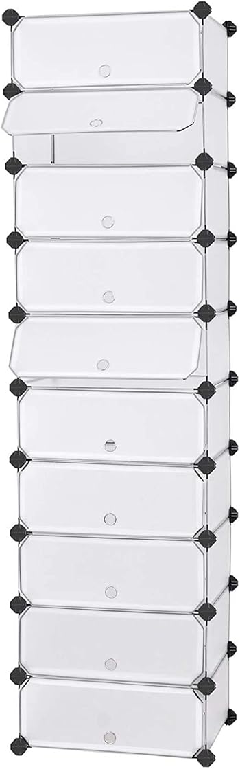 Scarpiera componibile songmics scaffale modulare con 10 scomparti LPC10W