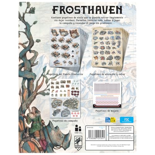 Frosthaven pegatinas reutilizables para conservar los componentes del juego de mesa original 2