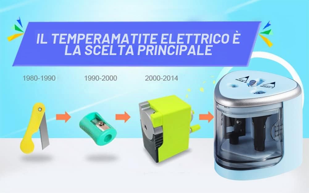 Temperamatite elettrico a batteria per matite colorate da scrivania