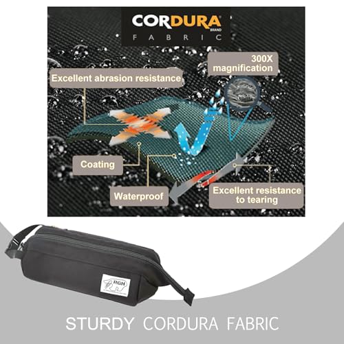 Image of Rough Enough Large Pencil Case for Boys kids Adults, Sturdy Cordura Fabric with YKK Zipper, Water-Resistant Big Capacity Pen Pouch for School, Office, Travel, Art Supplies, Makeup, Tech Gadgets, Black