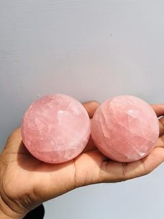 Generic Large Rose Quartz Sphere - Crystal Sphere - Meditation Balls - Feng Shui Supplies - Wealth Stones and Crystals - Home Office Desk Decor 55-60MM