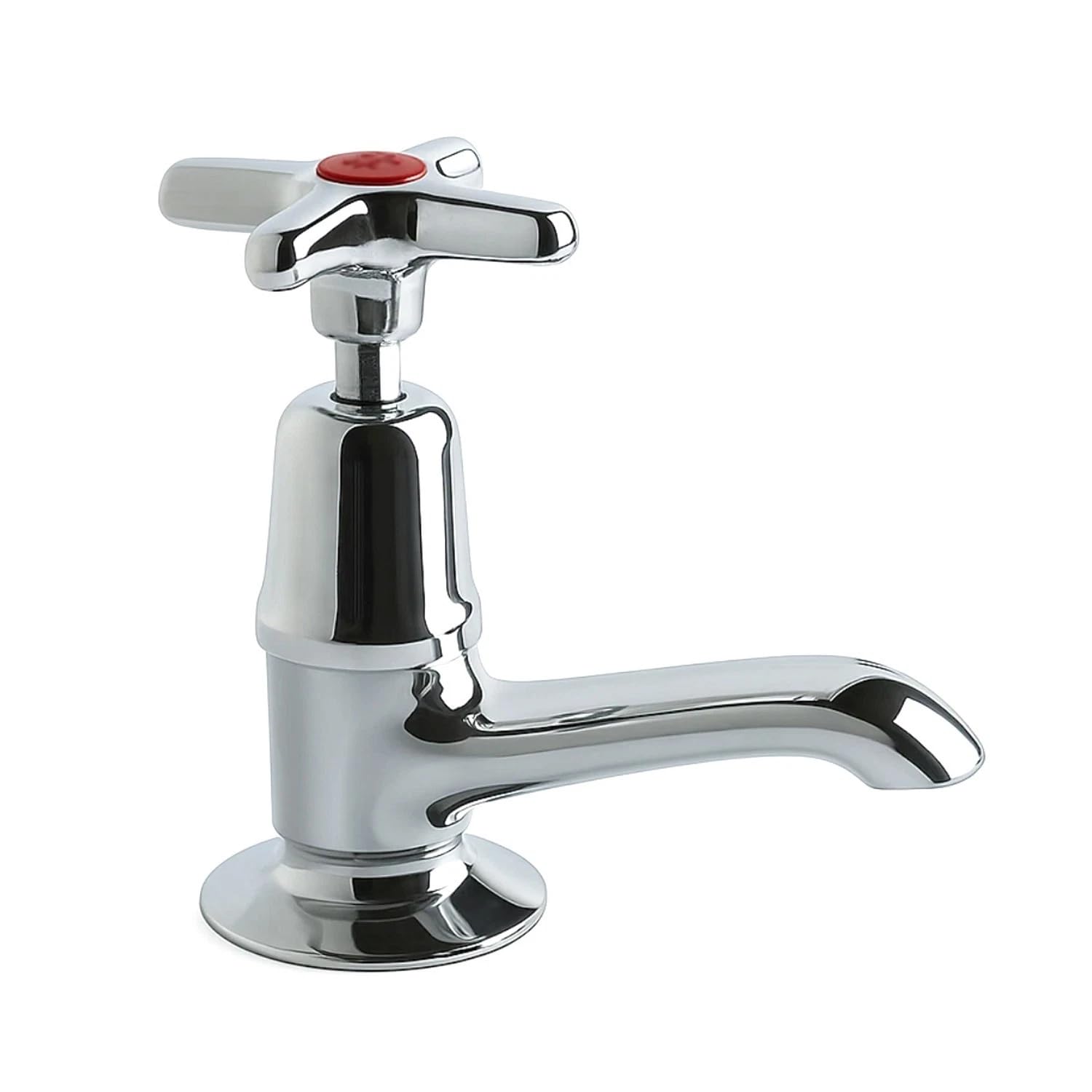 Xcel Home Silver Clever Performa 2159 Cross Top Basin Tap Hot | Chrome-Plated Brass Bathroom Tap | Durable Compression Valve Fitting