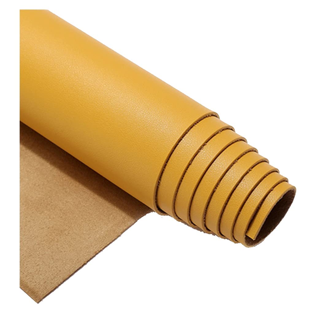Rotolo di tessuto in pelle Tessuto in ecopelle, Tessuto per tappezzeria Vinile resistente, Laboratorio di cucito Hobby Forniture artigianali fatte a mano Materia prima(Yellow,1.38X3m)