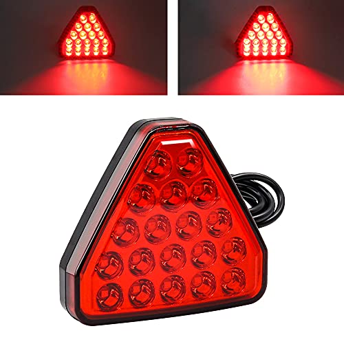 Luz roja de parada tipo triángulo para evitar colisiones traseras por falta de visibilidad
