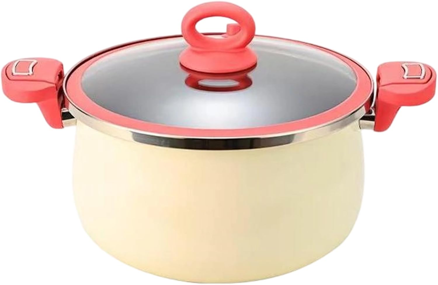 Pressure Cooker - Nutrient Locking Pot, Double Handle System, Meat Vegetable Support, Rapid Steam Function, Top Performance Kitchen Category, Silver Big Size For Chefs Professionals Stewing