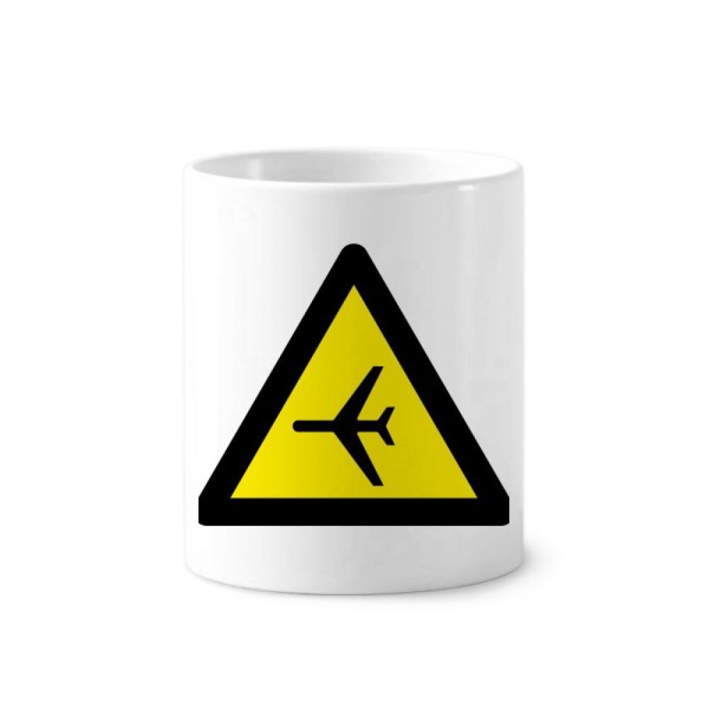 Tasse blanche céramique cadeau original triangle jaune noir 350ml - 3