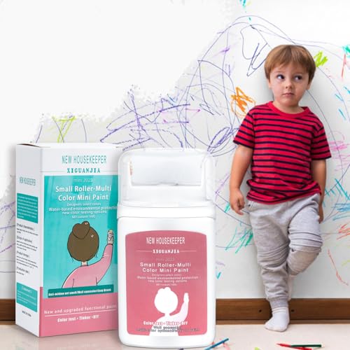 Dawumin Wandfarbe Ausbessern Weiß, 100ml Spachtelmasse Weiß Innen, Farbroller Wandfarbe, Ausbesserungsfarbe für Wände, für Graffiti Kratzer Flecken und Beschädigte Wände (1pc)