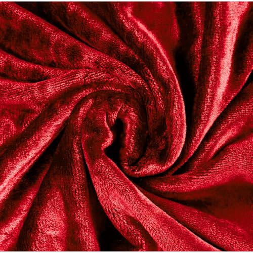 Image of ABRAZO AC Blanket | 300 GSM Lightweight Super Soft Cozy for Bed, Sofa, Couch, Travel & AC Room | Double Bed 220x240 cm | Solid Color | Breathable All-Season Comfort (Red)