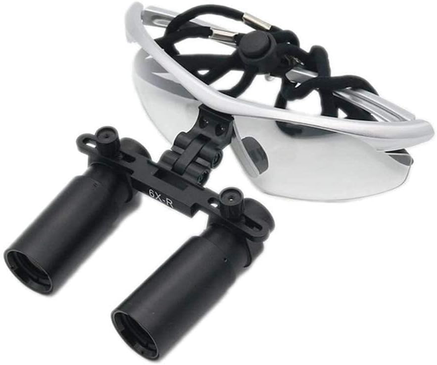 Dental Surgery Medical Loupe Goggles Frame High Magnification, Dental Loupe, 6X Surgical Binocular Magnifier Optical Glass, 420mm Working Distance