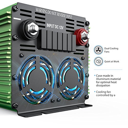 Edecoa 2000W Power Inverter 12V DC to 110V AC Power Converter with Remote Controller with USB