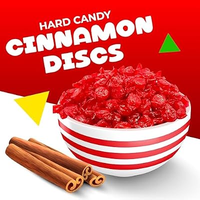 Cinnamon Discs Hard Candy | 1 Pound Bag - Approx. 75 Count | Spicy Sweet Nostalgic Hard Candy | Hard Candy Individually Wrapped | For Office Bowls & Holiday Buffets