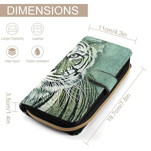 Tiger Pattern Long Wallet for Women Men Purses Coin Pouch Credit Card Holder Organizer2