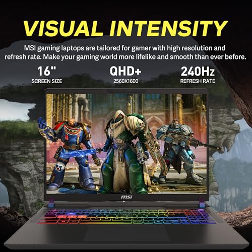 Image of msi Vector 16 HX AI 16 inch QHD+ 240Hz Gaming Laptop, Intel Ultra 9 275HX, GeForce RTX 5080 16GB GDDR7, 32GB DDR5, 2TB Storage (1TB SSD+1TB Docking Station), RGB Backlit Keyboard, Windows 11, Gray