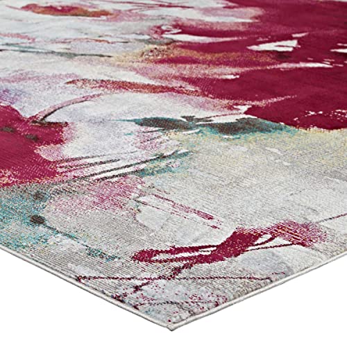 Modway Blume Colorful Abstract Floral 4X6 Area Rug #TOP4