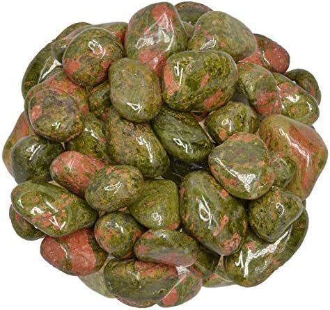 Hypnotic Gems Materials: 3 lbs Unakite Tumbled Stones from Africa - Medium - 1" to 1.25" - Polished Rocks and Gemstones for Art, Crafts, Fountains, Crystal Healing and More!
