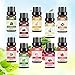 Oli Essenziali Fruttati per Diffusori 10x10ml Puri Olii Profumati Fruttati Set di Oli Essenziali per Pelle-Anguria, Frutto Passione,Ciliegia, Lime,Mela, Lampone,Cocco, Fragola,Fresia, Muschio Bianco