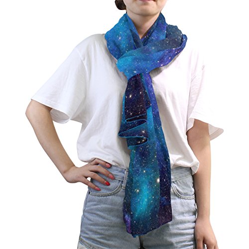WellLee Fantastic Galaxy Sheer Scarves Shawl Wrap Women Oblong Chiffon Scarf3