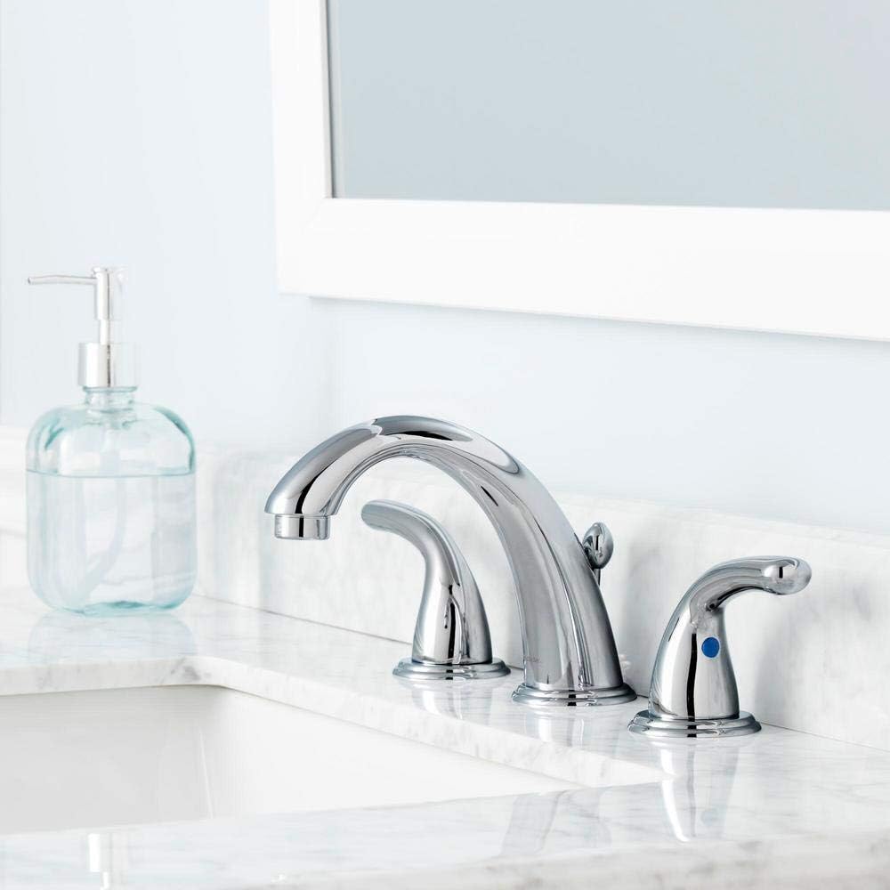 Glacier Bay Builders 8 in. Widespread 2-Handle High-Arc Bathroom Faucet in Chrome