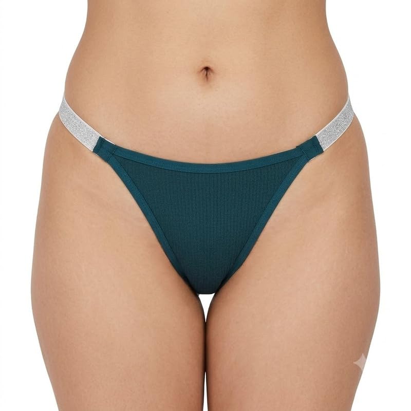 Women's Lace G-String Thong Panty | Low Rise Bikini Brief | Soft Stretch Breathable Underwear Pack of 1 (Rama)-image-11