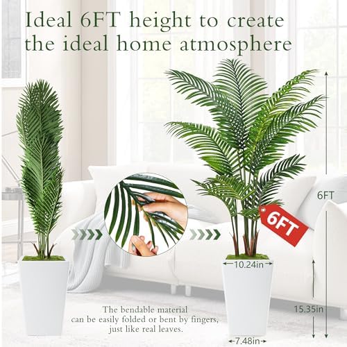 Alt Text for image 3: Faux palm tree enhancing office decor with tropical vibe