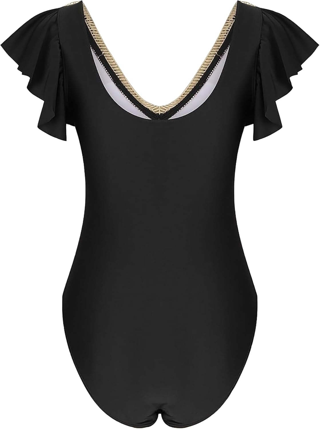 Buauty Womens One Piece Swimsuits Tummy Control Bathing Suits Deep V Lace Neckline Ruffle Swimwear Women 2026 - Image 6