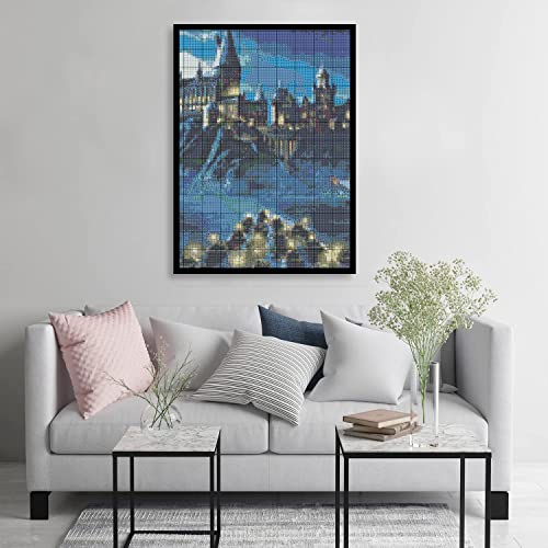 LWZAYS Cross Stitch Kits-Stamped Cross Stitch Kits for Beginners Adults Landscape Counted DIY Embroidery Needlepoint Kits Home Decor 12x16inch