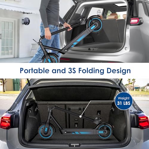 Image of Electric Scooter,8.5 inch /10 inch Solid Tires,UP to 19MPH,350W /500W Powerful Motor,20-31 Mile Range with Braking System,Foldable Lightweight Electric Scooter for Adults,Max Load 265 LBS,App Control