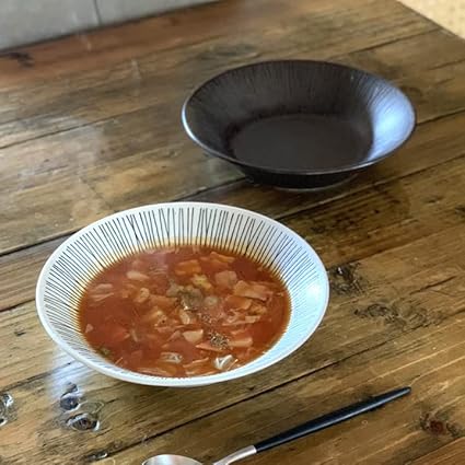 Amazon アウトレット セール スープ皿 パスタ カレー皿 21 5cm ボウル カレーボウル パスタボウル パスタ皿 プレート お皿 皿 洋食器 おしゃれ 食器 深皿 盛り皿 盛り鉢 主菜皿 カフェ食器 モダン 黒い食器 美濃焼 日本製 ブラック ライフスタイルアイランド
