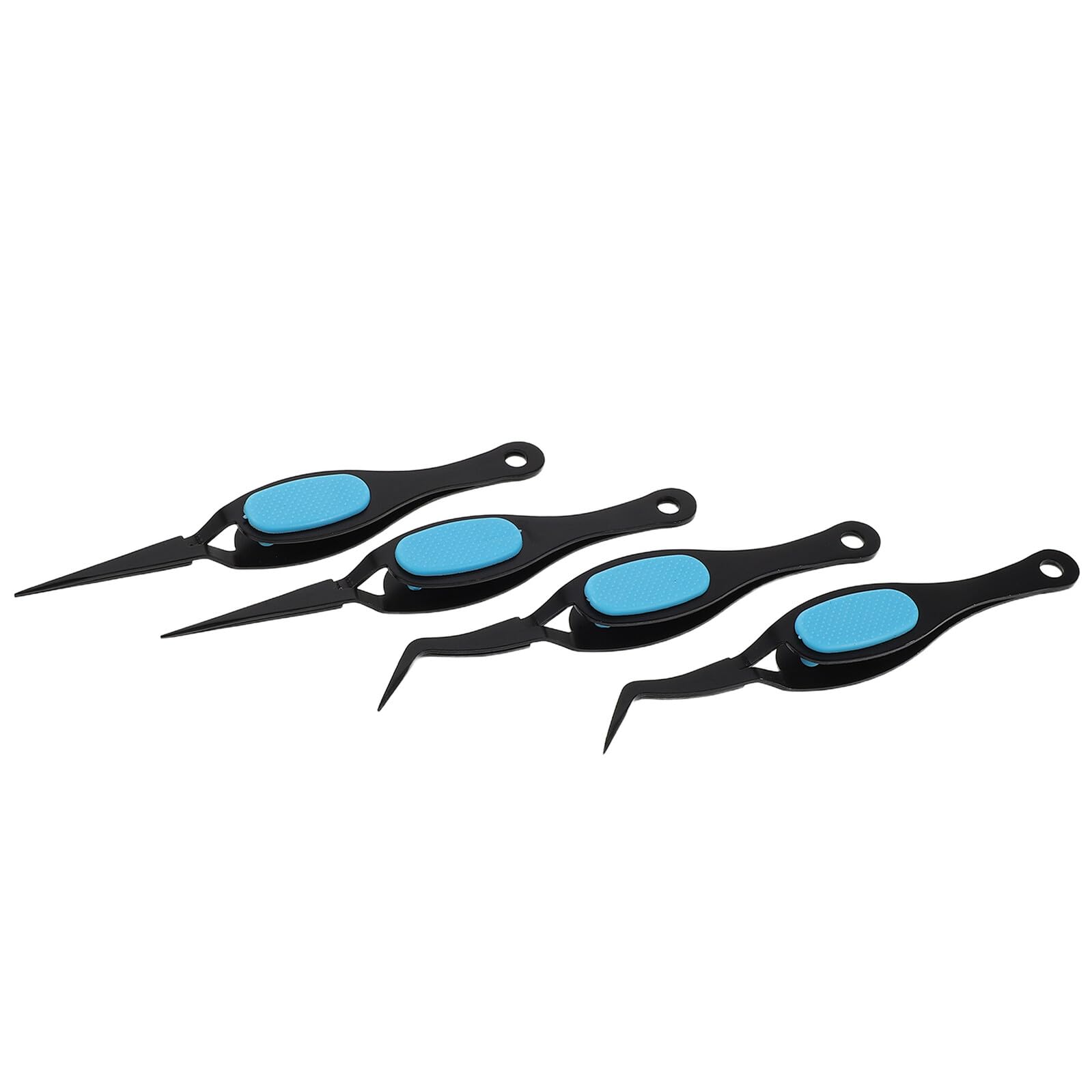Pinzas para uñas de acero inoxidable punta curva y recta para pestañas y cejas 8