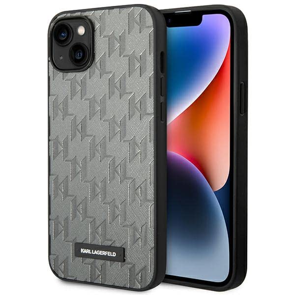 Karl Lagerfeld KLHCP14MSAKLHPG Coque Rigide pour iPhone 14 Plus 6,7" Gris/Gris S