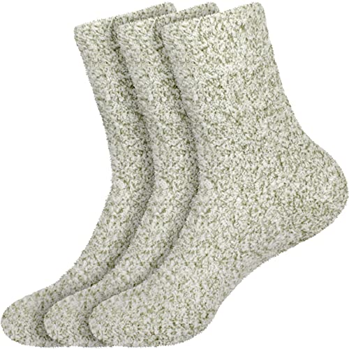 Image of BambooMN Women's Fuzzy Warm Feather Soft Socks - Value Packs