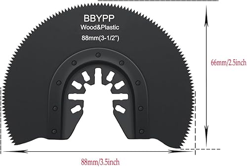 Miniatura 2 de 7 hojas de sierra oscilantes semicirculares para cortar madera plástico metal suave, 3-12 pulgadas (3.465 in) oscilantes multiherramienta cuchillas