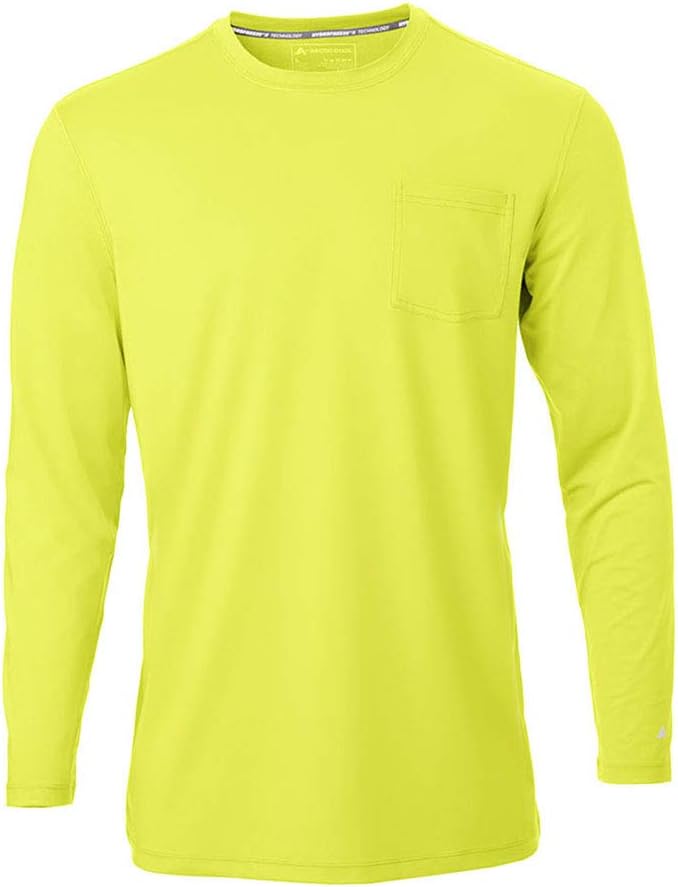 Arctic Cool Men’s Crew Neck Instant Cooling Pocket Workwear Moisture Wicking Performance UPF 50+ Long Sleeve Shirt