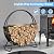 VAMFUTRE Metal Pipe Firewood Rack Circle - Black Steel Log Holder for Indoor and Outdoor Use, Durable Firewood Storage Organizer for Fireplace, Patio, or Backyard (4 FT Diameter Rack)