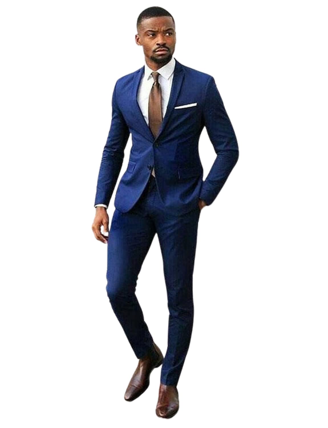 Uomo Vestito Due Bottoni Smoking Giacca Pantaloni Partito Prom