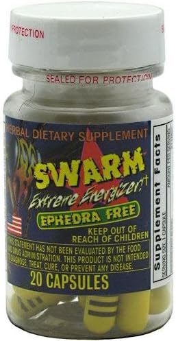 NVE PHARMACEUTICALS, SWARM EPHEDRA FREE 3 BOTTLES OF 20 CAPS by Swarm Energy Pills