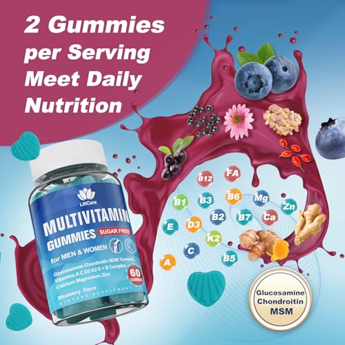 Lilicare Multivitamin For Women 50+ & Men, Sugar Free Methylated Multivitamin Gummies With Glucosamine Chondroitin Msm For Senior thumb #2